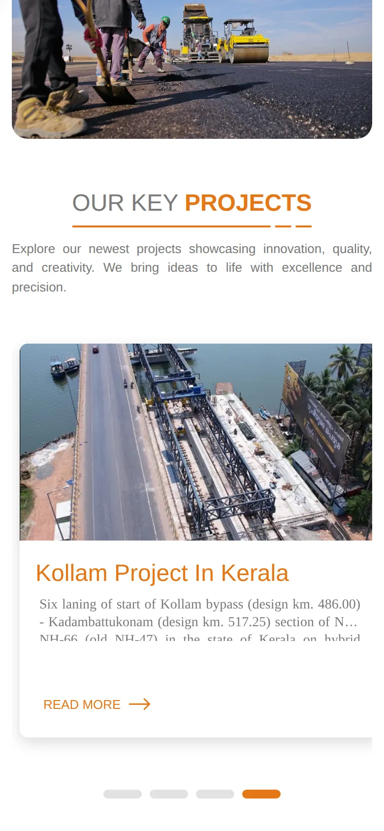 SCC Group (Shivalaya Construction Limited) website, further down the home page on a phone