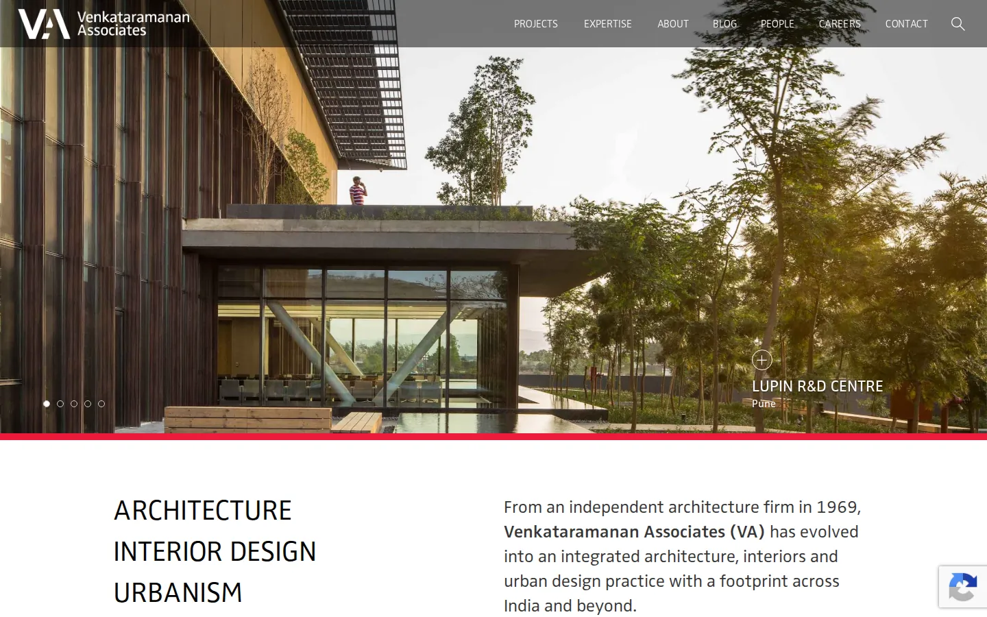 Venkataramanan Associates (VA Group) website homepage, desktop view