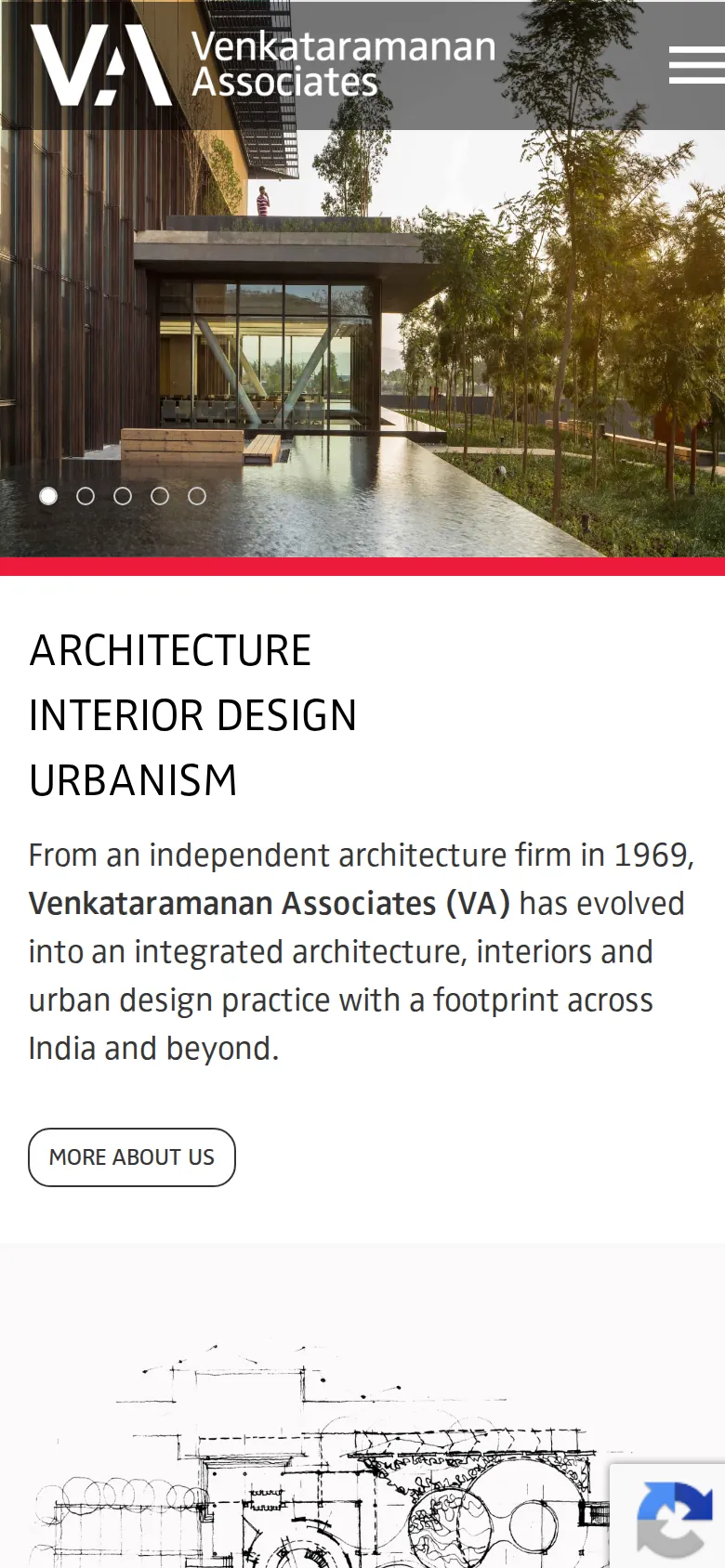 Venkataramanan Associates (VA Group) website homepage, mobile view